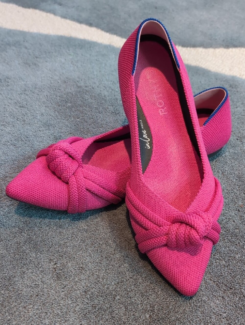 Rothy's Pink Knotted Pointed-Toe Flats - Picture 2 of 6
